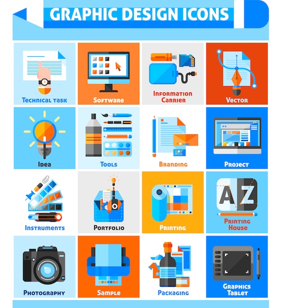 Graphic Design Icons Set 