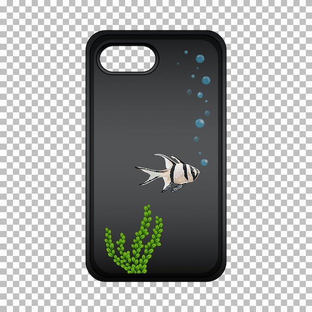 Free Vector graphic design on mobile phone case with cute fish