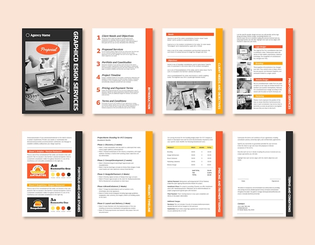 Graphic design proposal template design