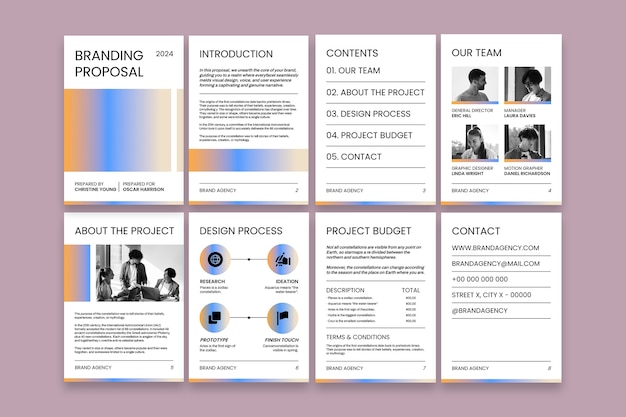 Graphic design proposal template design