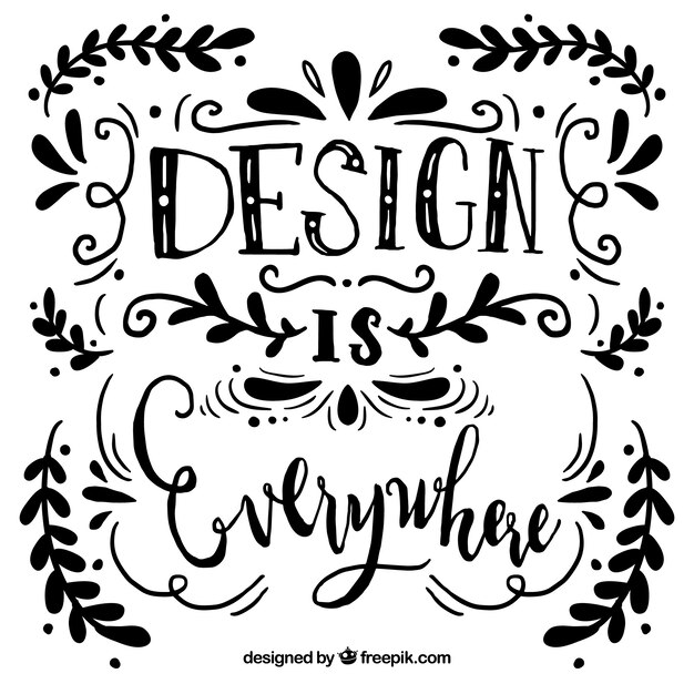 Graphic design quote background with lettering and ornaments