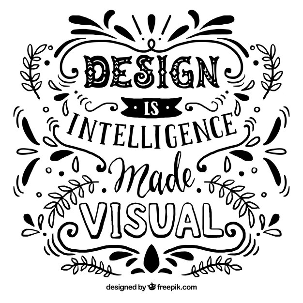 Graphic design quote in hand drawn style