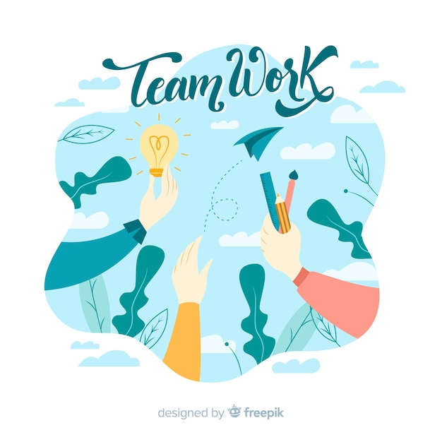 Free Vector graphic design teamwork concept