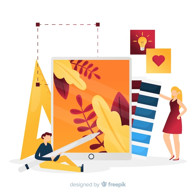 Graphic design teamwork illustration