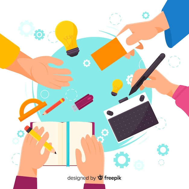 Graphic design teamwork illustration