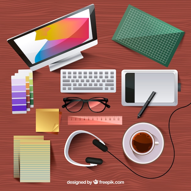 Graphic design workspace background