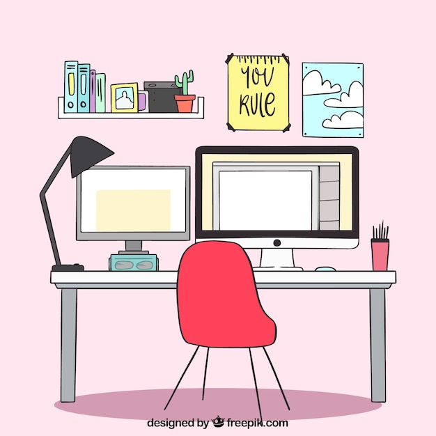 Graphic design workspace background