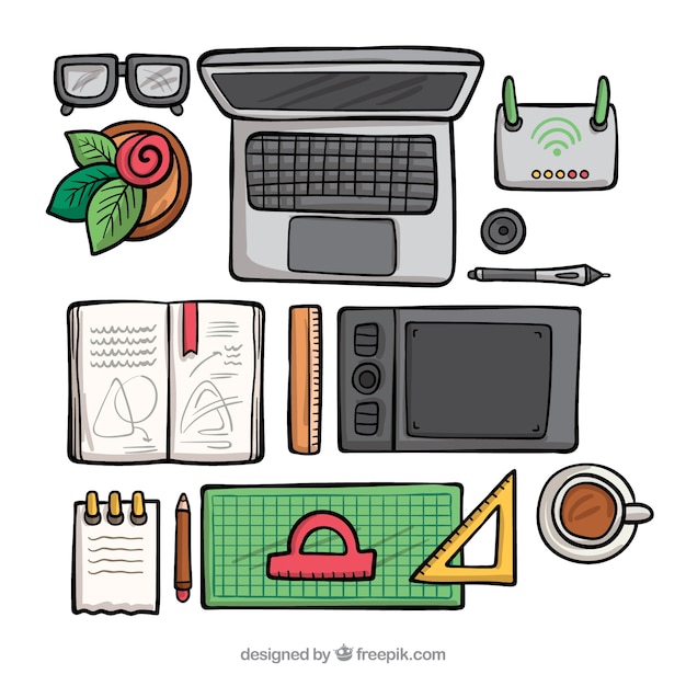 Free Vector graphic design workspace background