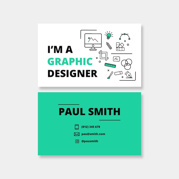 Free Vector graphic designer business card template