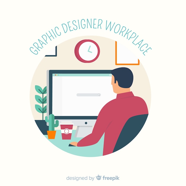 Graphic designer workplace