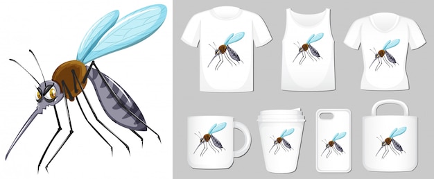 Free Vector graphic of mosquito on different product templates