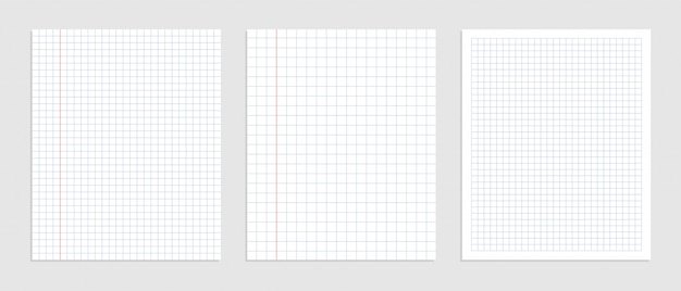 Free vector graphical blank paper sheet set for data representation