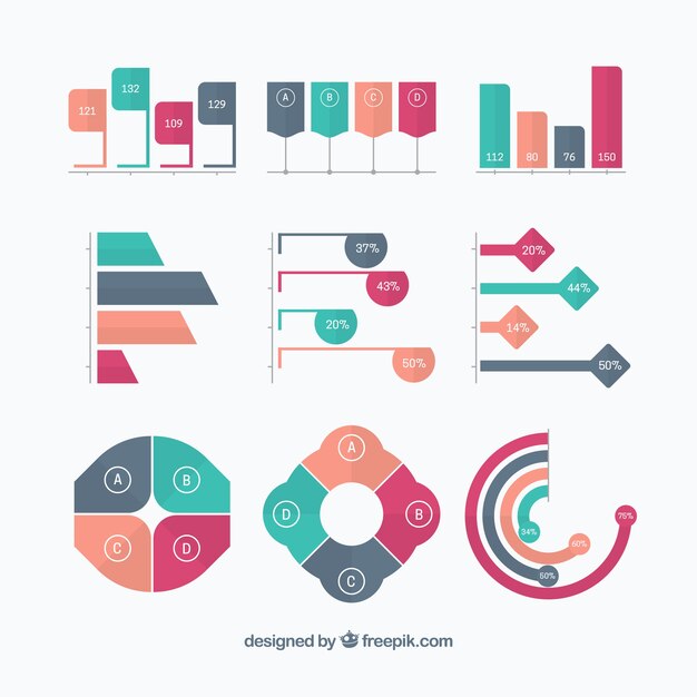 Graphics for infographics in flat design