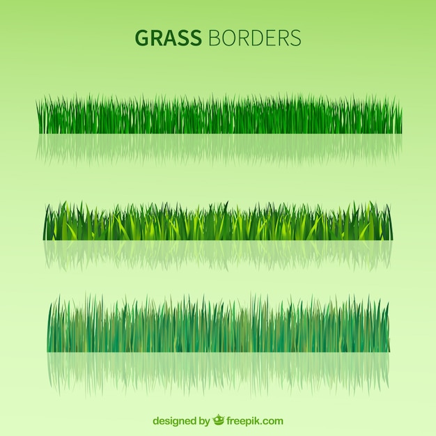 Free vector grass borders in realistic design