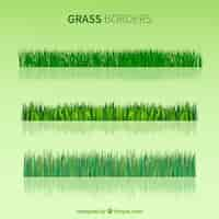 Free vector grass borders in realistic design