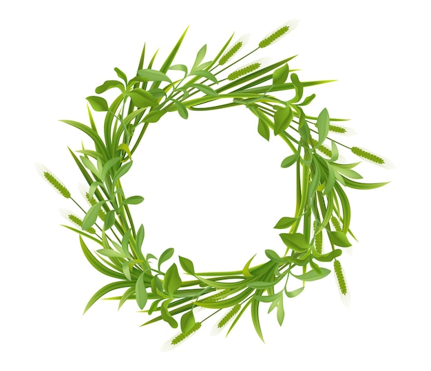 Free Vector grass leaves realistic frame