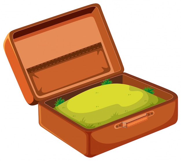 Free vector a grass in suitcase