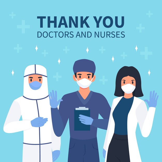 Grateful message for doctors and nurses