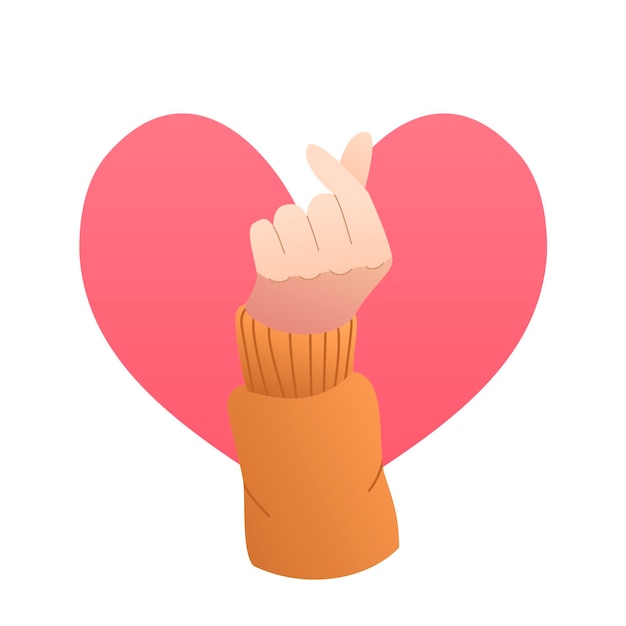 Free Vector gratient finger heart