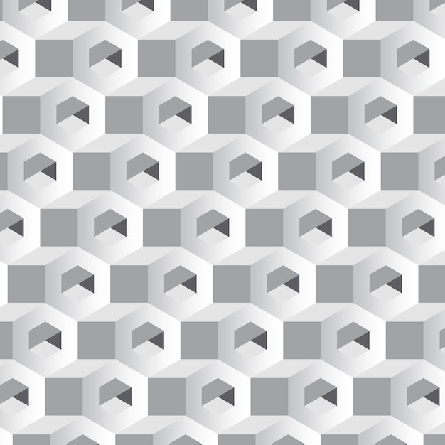 Free Vector gray 3d hexagonal pattern background