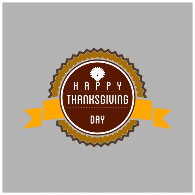 Free Vector gray background with a bafge for thanksgiving day