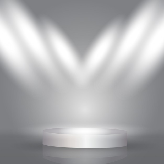 Free vector gray background with spotlights