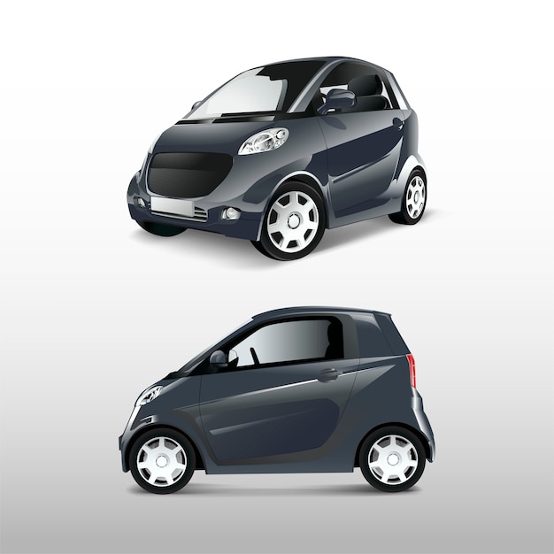 Free Vector gray compact hybrid car vector