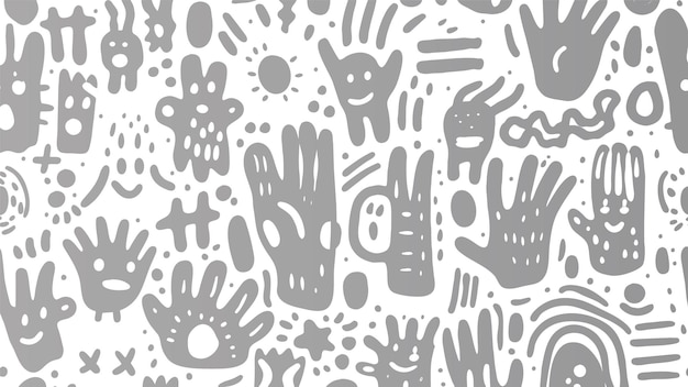 Free vector gray hand drawn shapes pattern illustration