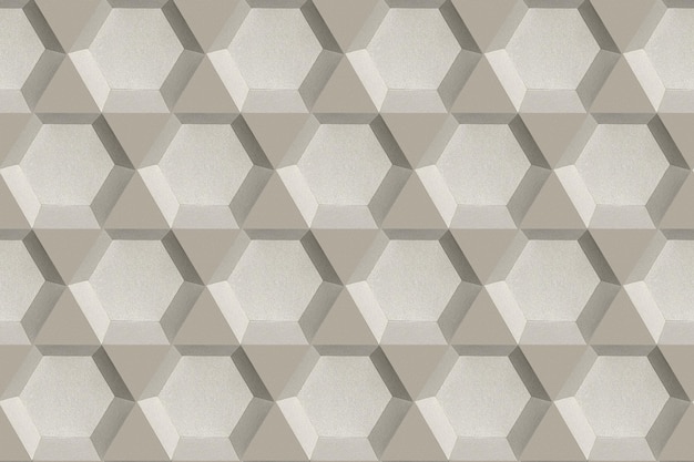 Gray hexagonal paper craft patterned background