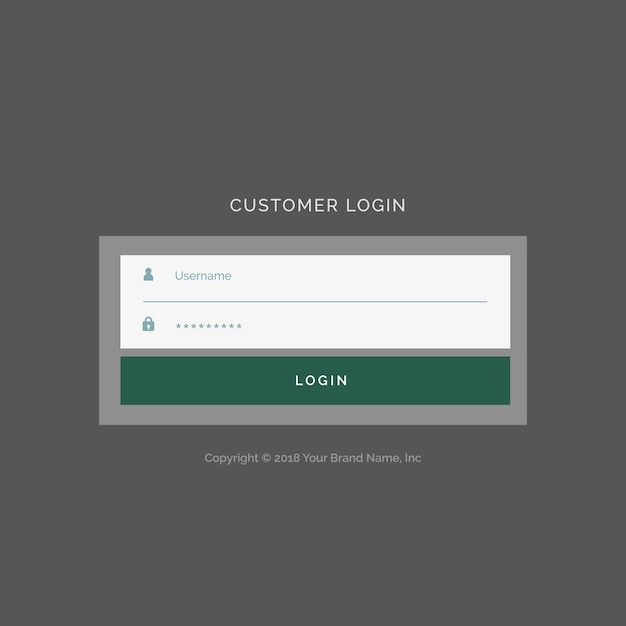 Gray login form