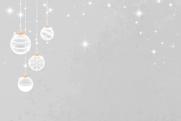 Free Vector gray merry christmas sparkly bauble festive background