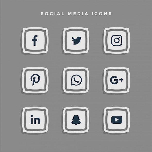 Free Vector gray social media icons set