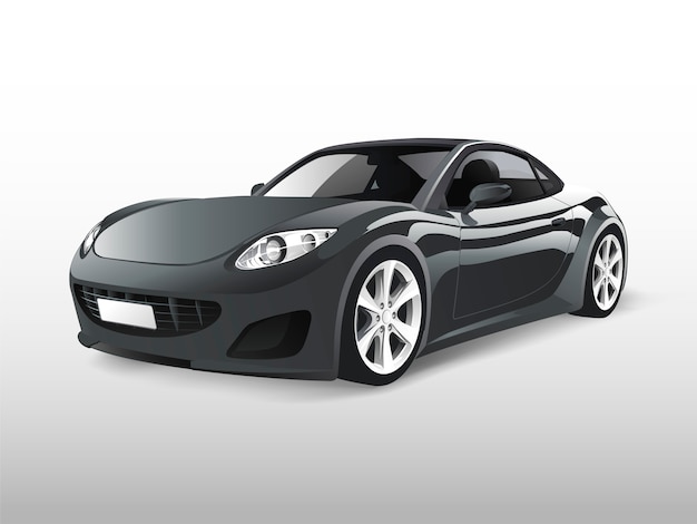 Free Vector gray sports car isolated on white vector