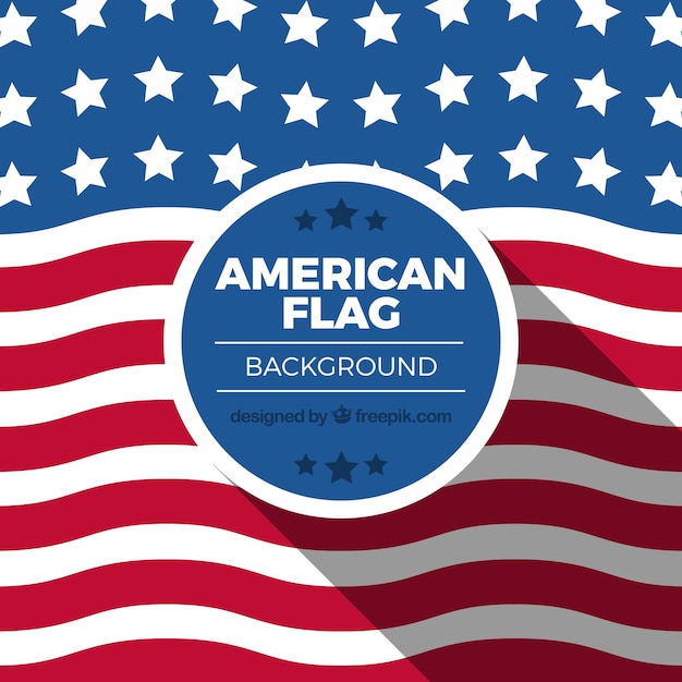 Free Vector great american flag background with wavy lines