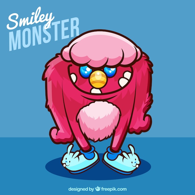 Free Vector great background of happy monster