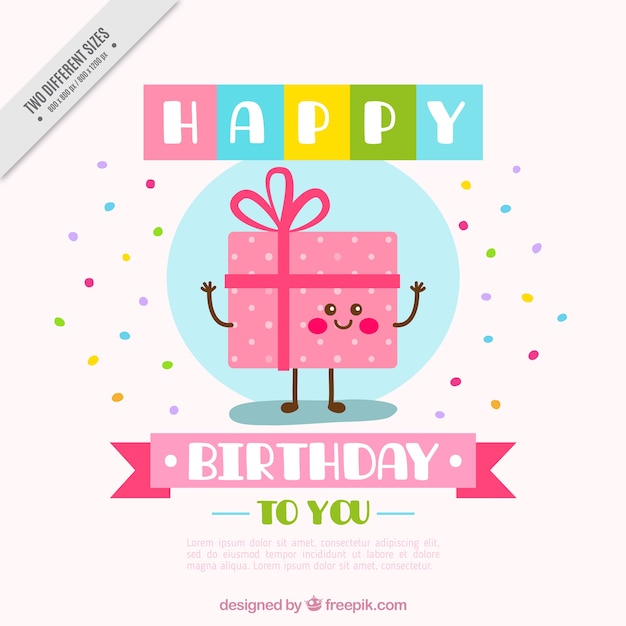 Free Vector great background with happy birthday gift