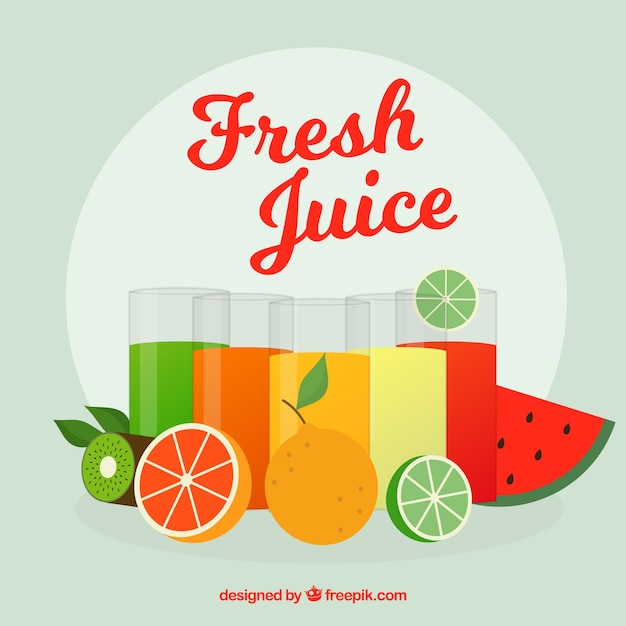 Free Vector great background with variety of fruit juices