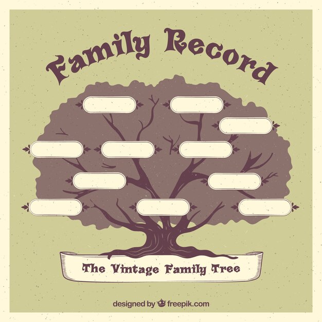 Great family tree in retro style