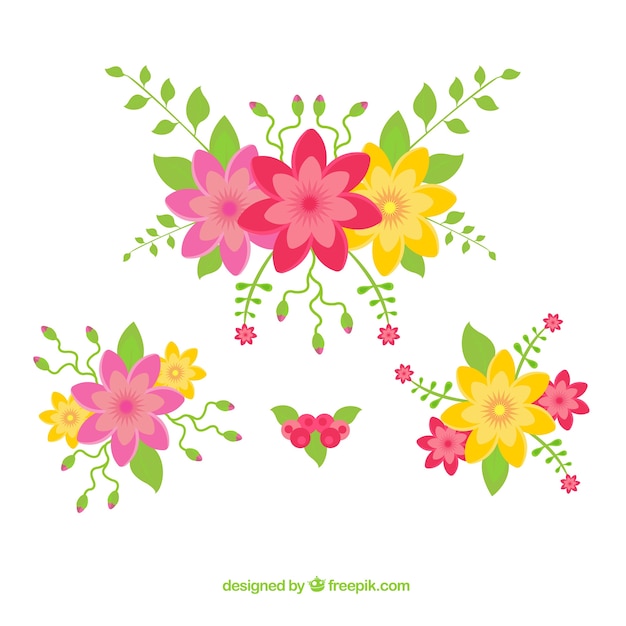 Free vector great floral decoration in flat design