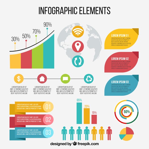 Great pack of decorative infographic elements