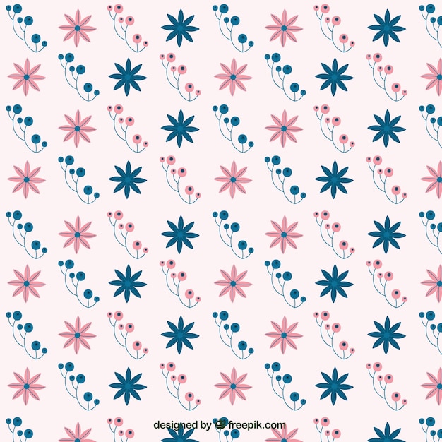 Great pattern with pink and blue flowers