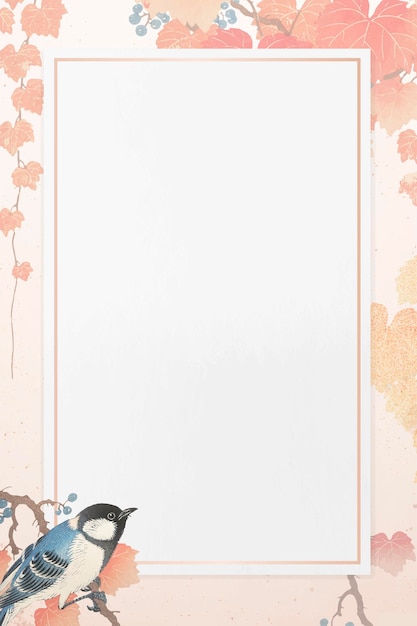 Free Vector great tit pattern with pink frame