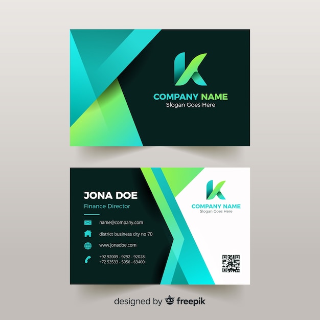 Green abstract business card template