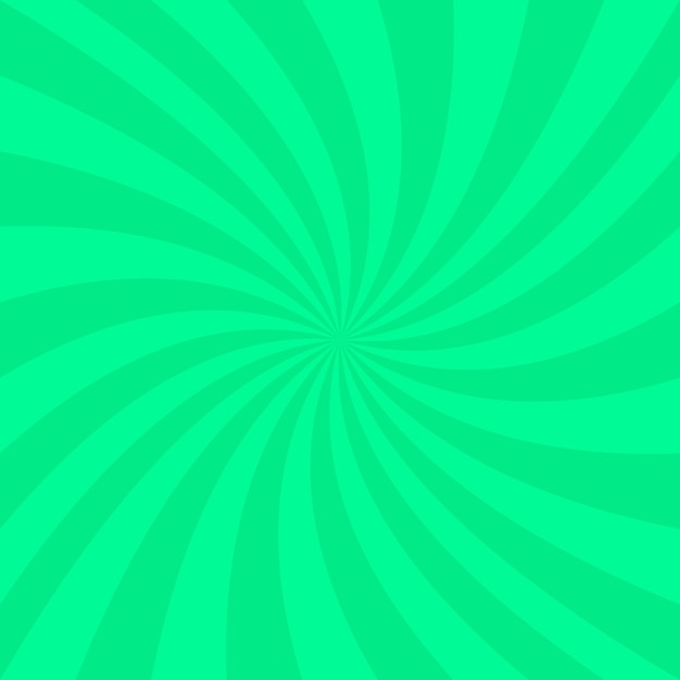 Green abstract spiral background - vector design from spinning rays