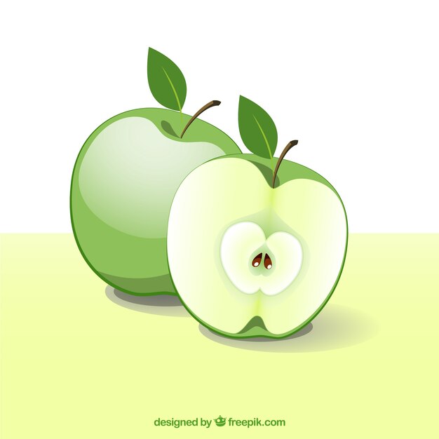 Green apple illustration