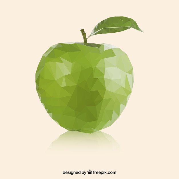 Free Vector green apple in polygonal style