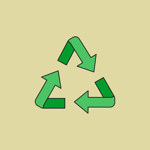 Free vector green arrow recycle environment icon design element vector