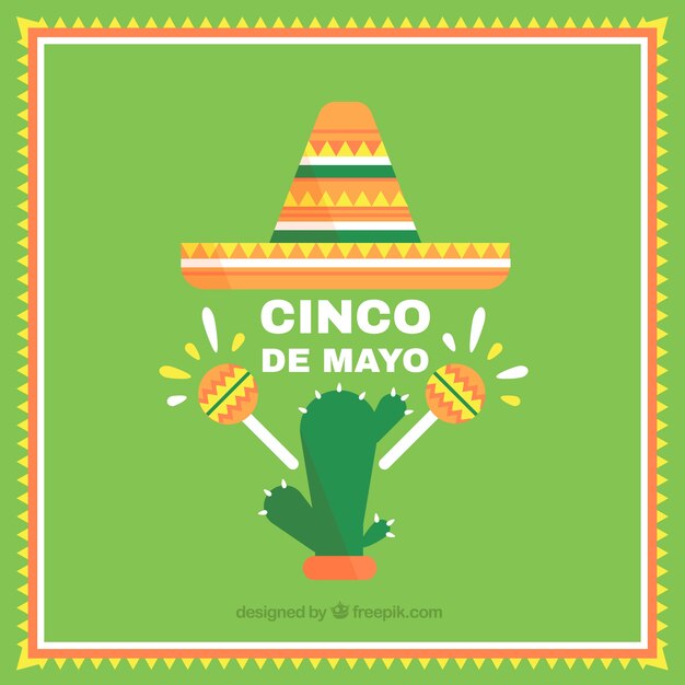 Green background of  cinco de mayo celebration 