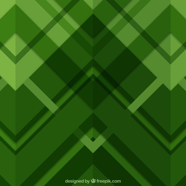 Green background of geometric shapes