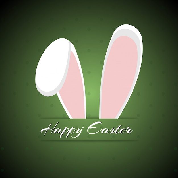 Free Vector green background with rabbit ears